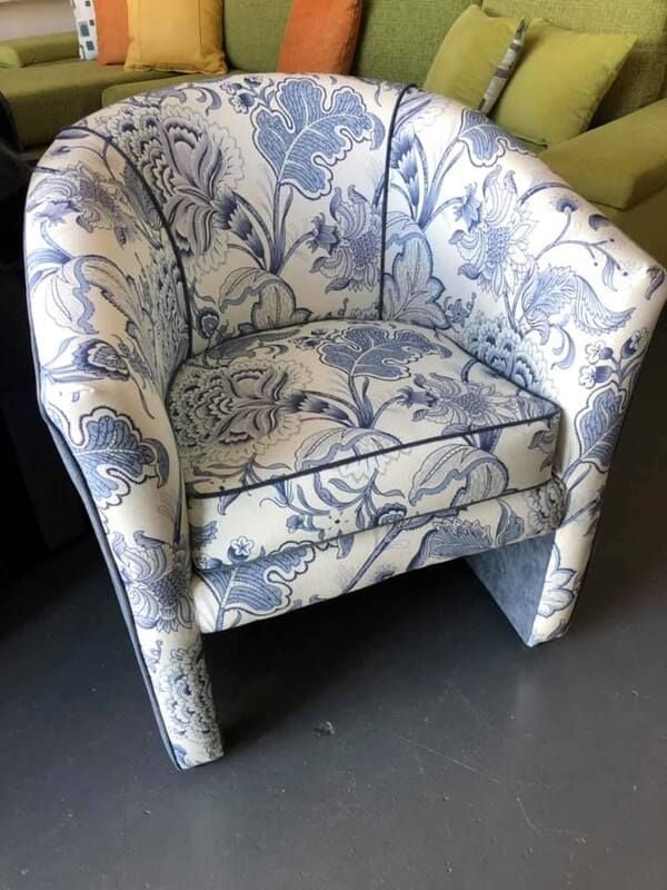 Blue Floral Tub Chair Blue Floral Tub Chair